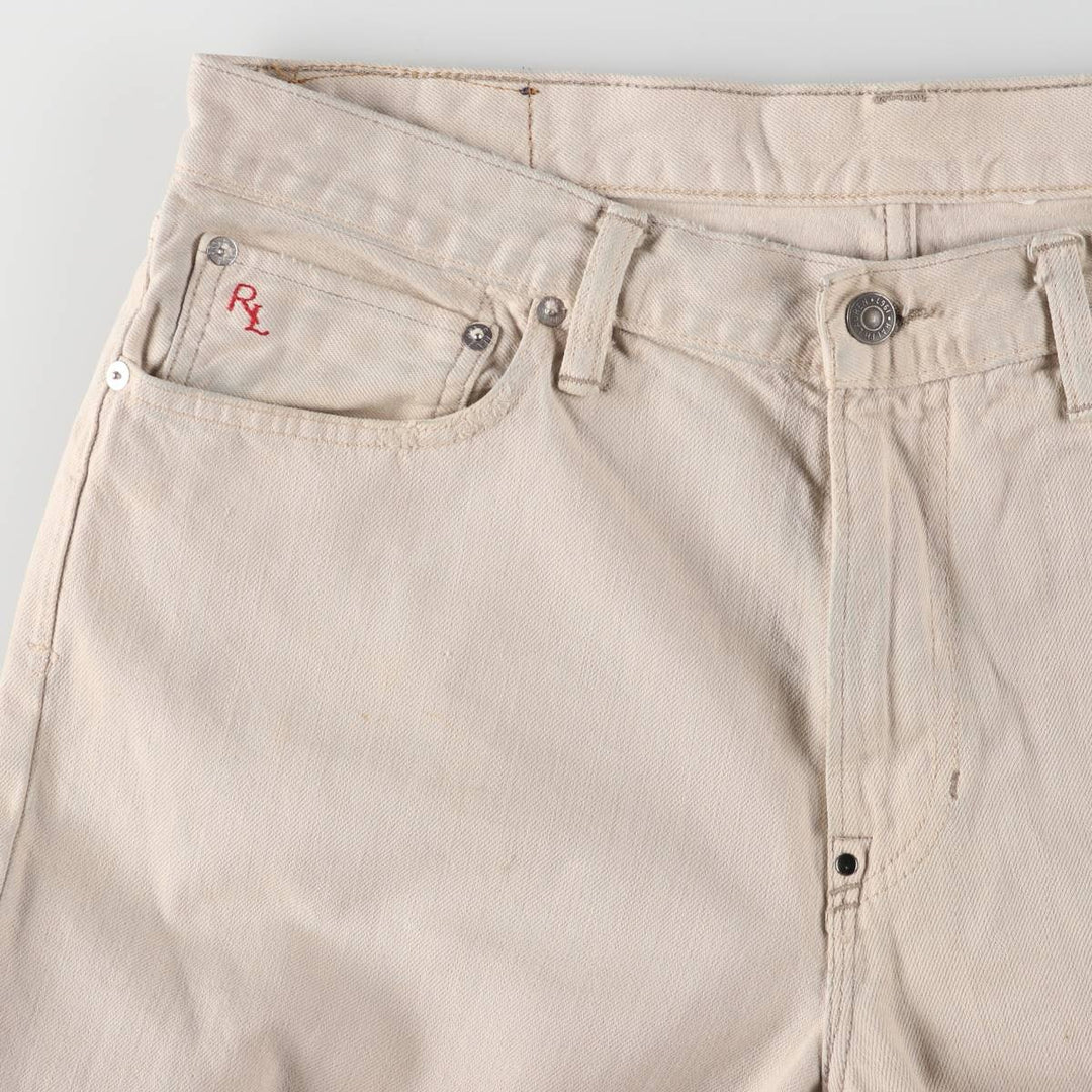 Ralph Lauren POLO RALPH LAUREN straight denim pants for men, W36 equivalent cotton Beige type Vintage Second Hand