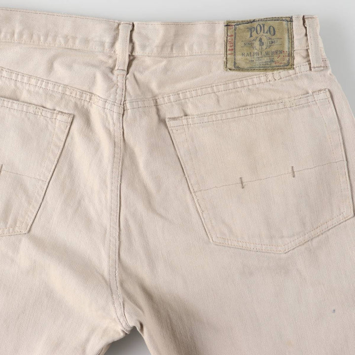 Ralph Lauren POLO RALPH LAUREN straight denim pants for men, W36 equivalent cotton Beige type Vintage Second Hand