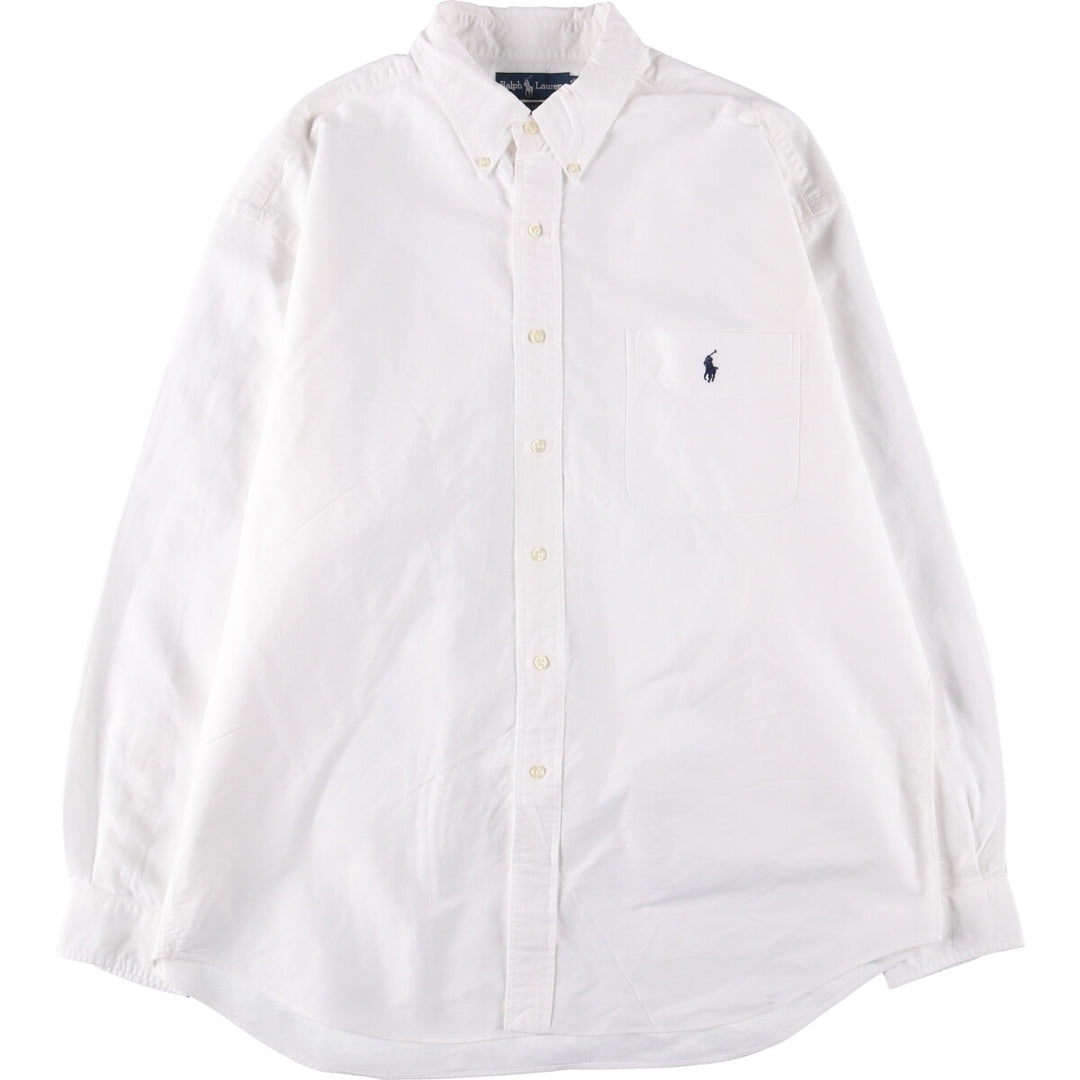 Ralph Lauren BIG SHIRT Long sleeve button down shirt Men's XL size cotton white type Vintage Second Hand