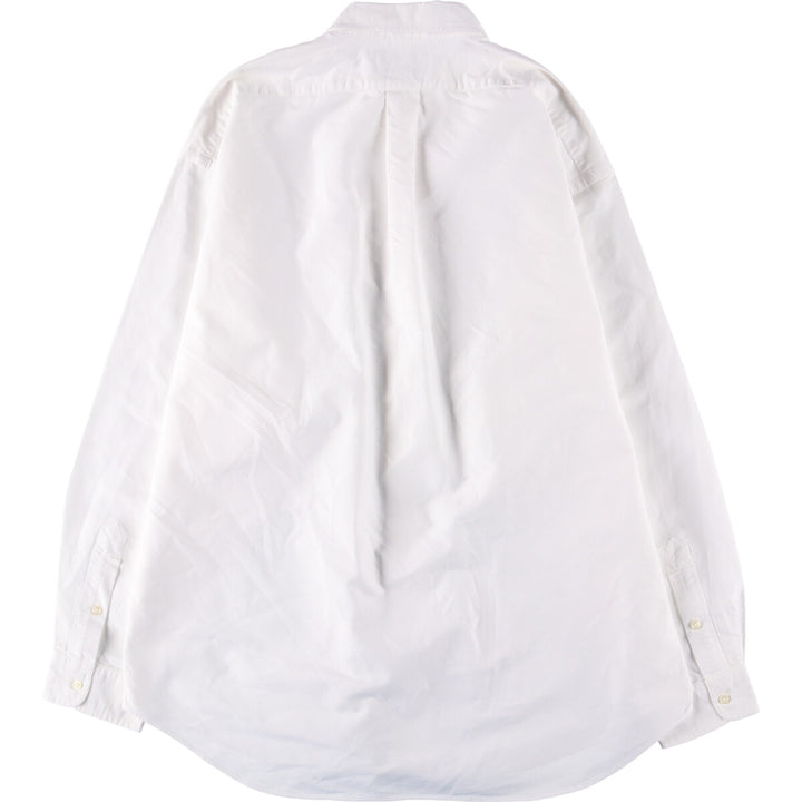 Ralph Lauren BIG SHIRT Long sleeve button down shirt Men's XL size cotton white type Vintage Second Hand