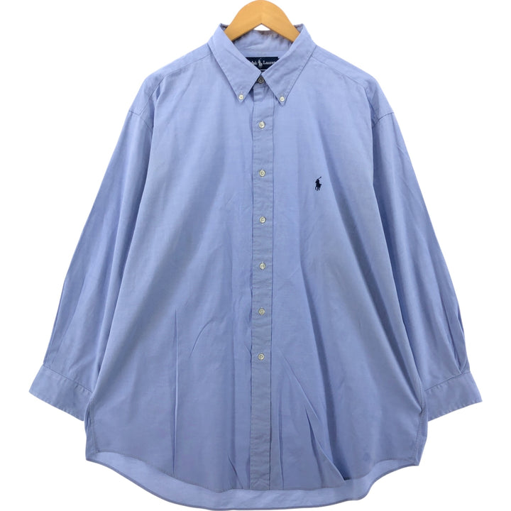 Ralph Lauren YARMOUTH long sleeve button down shirt, men's XL size cotton Blue type light blue Vintage Second Hand