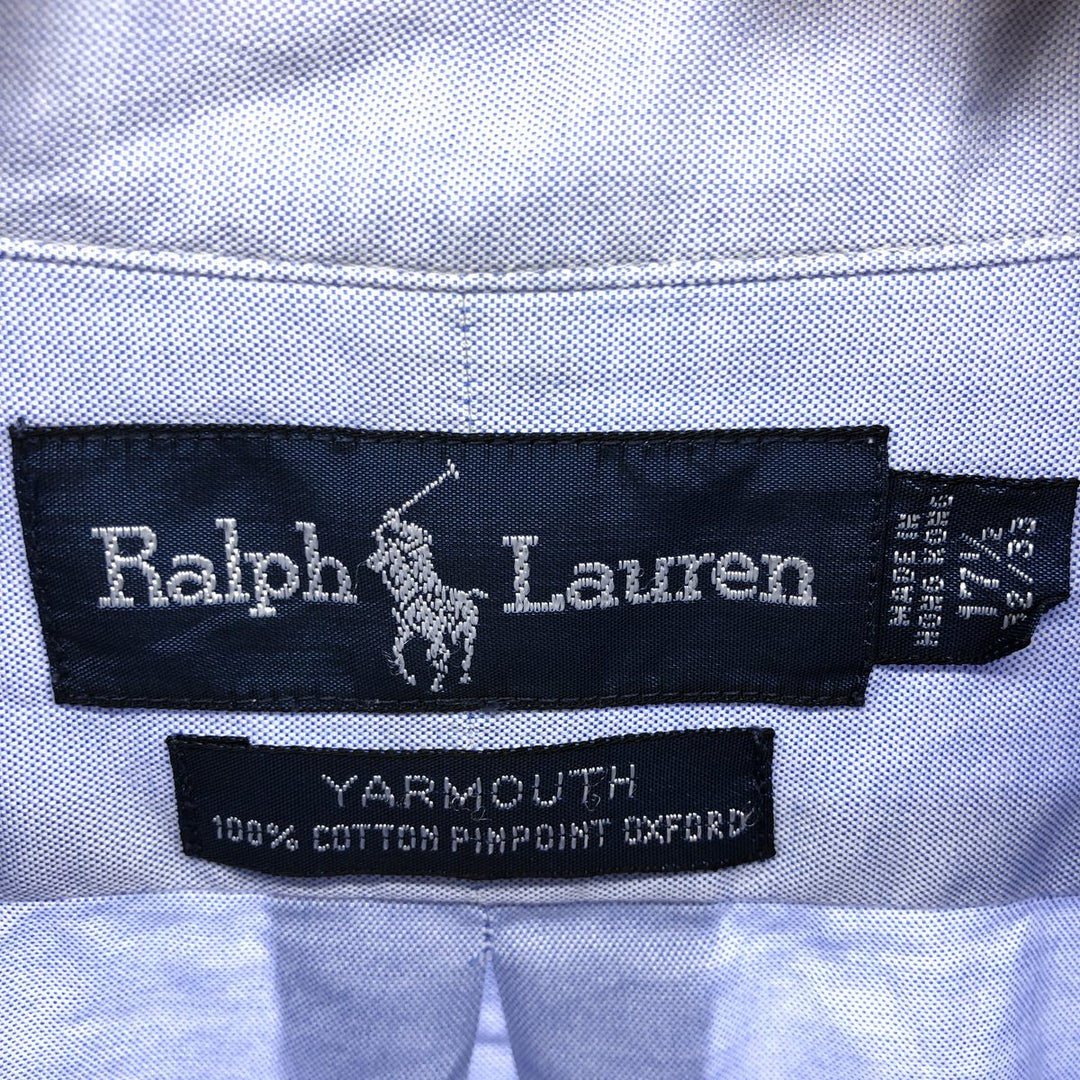 Ralph Lauren YARMOUTH long sleeve button down shirt, men's XL size cotton Blue type light blue Vintage Second Hand