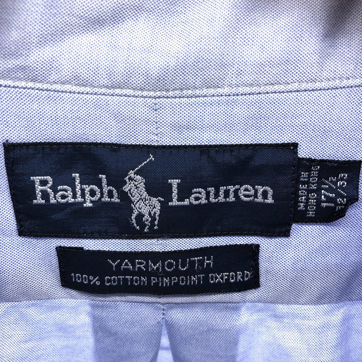 Ralph Lauren YARMOUTH long sleeve button down shirt, men's XL size cotton Blue type light blue Vintage Second Hand