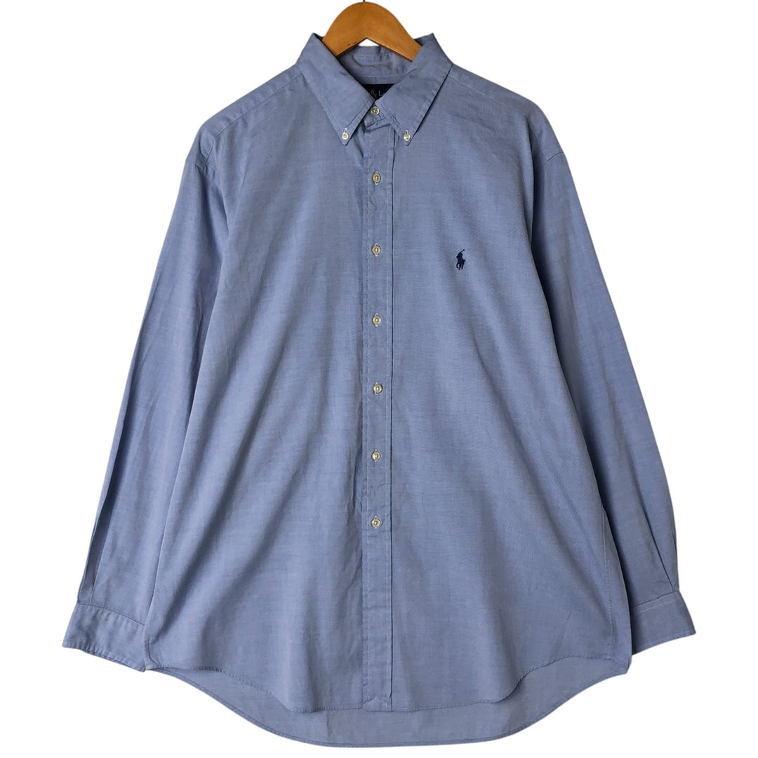 Ralph Lauren Classic Fit Long Sleeve Button Down Shirt, Men's Size L cotton blue type Vintage Second Hand