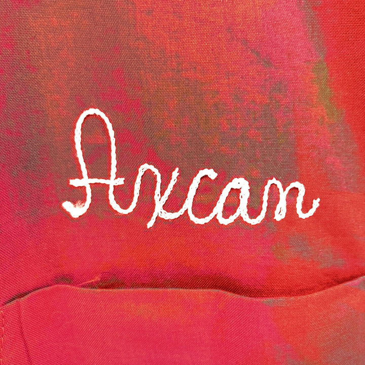 CRUISIN USA Open Collar Back Print Bowling Shirt Box Shirt Men's XL Size cotton red type Vintage Second Hand