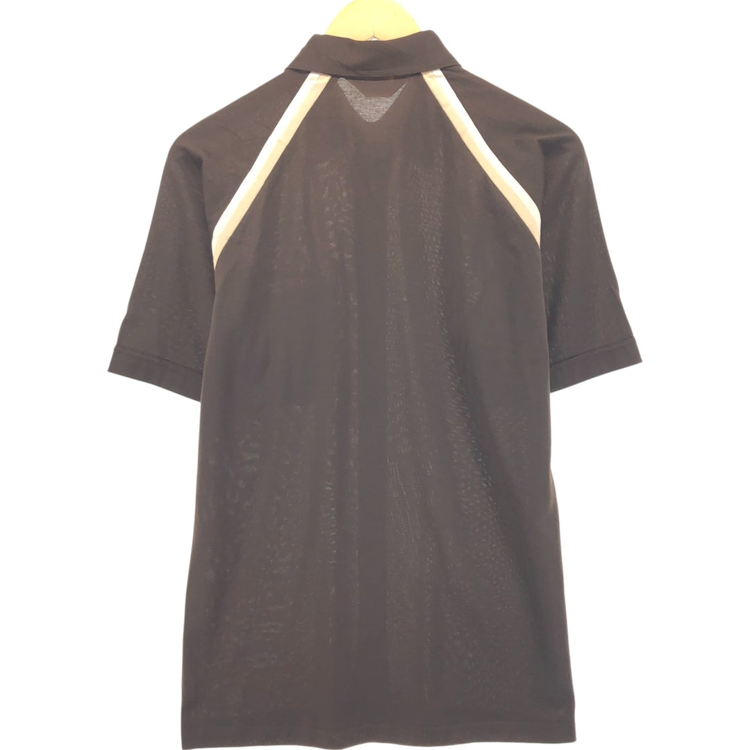 GABICCI Short Sleeve Polyester Box Shirt, Men's M Size polyester brown type Vintage Second Hand