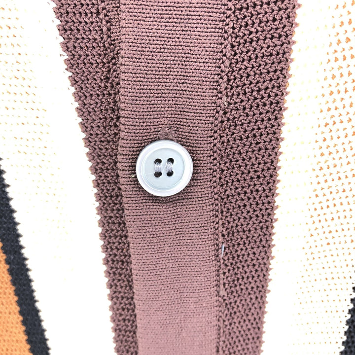 PAUL JONES Stripe Pattern Short Sleeve Rayon Shirt Box Shirt Men's XL Rayon brown type Vintage Second Hand