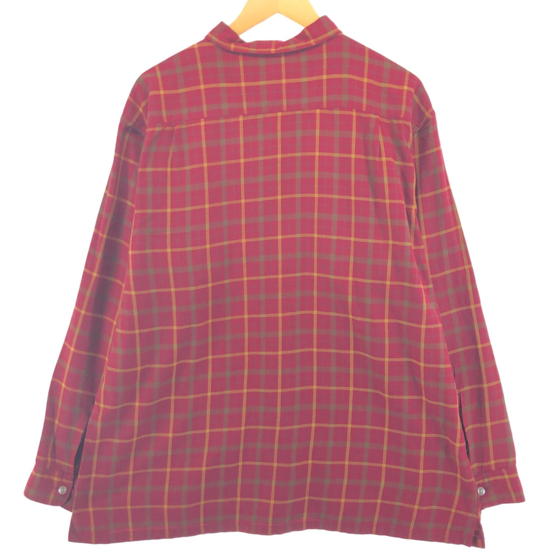 00'S Ralph Lauren POLO JEANS CO RALPH LAUREN Long Sleeve Light Flannel Check Shirt Box Shirt Men's Size L cotton red type Vintage Second Hand