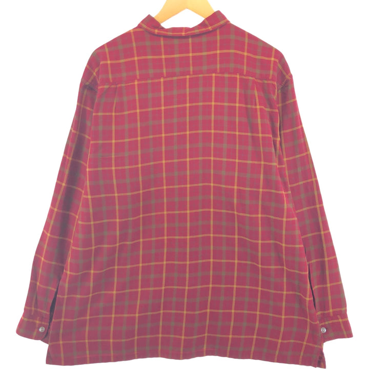 00'S Ralph Lauren POLO JEANS CO RALPH LAUREN Long Sleeve Light Flannel Check Shirt Box Shirt Men's Size L cotton red type Vintage Second Hand
