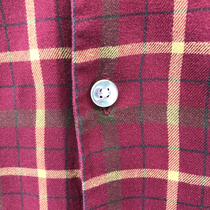 00'S Ralph Lauren POLO JEANS CO RALPH LAUREN Long Sleeve Light Flannel Check Shirt Box Shirt Men's Size L cotton red type Vintage Second Hand