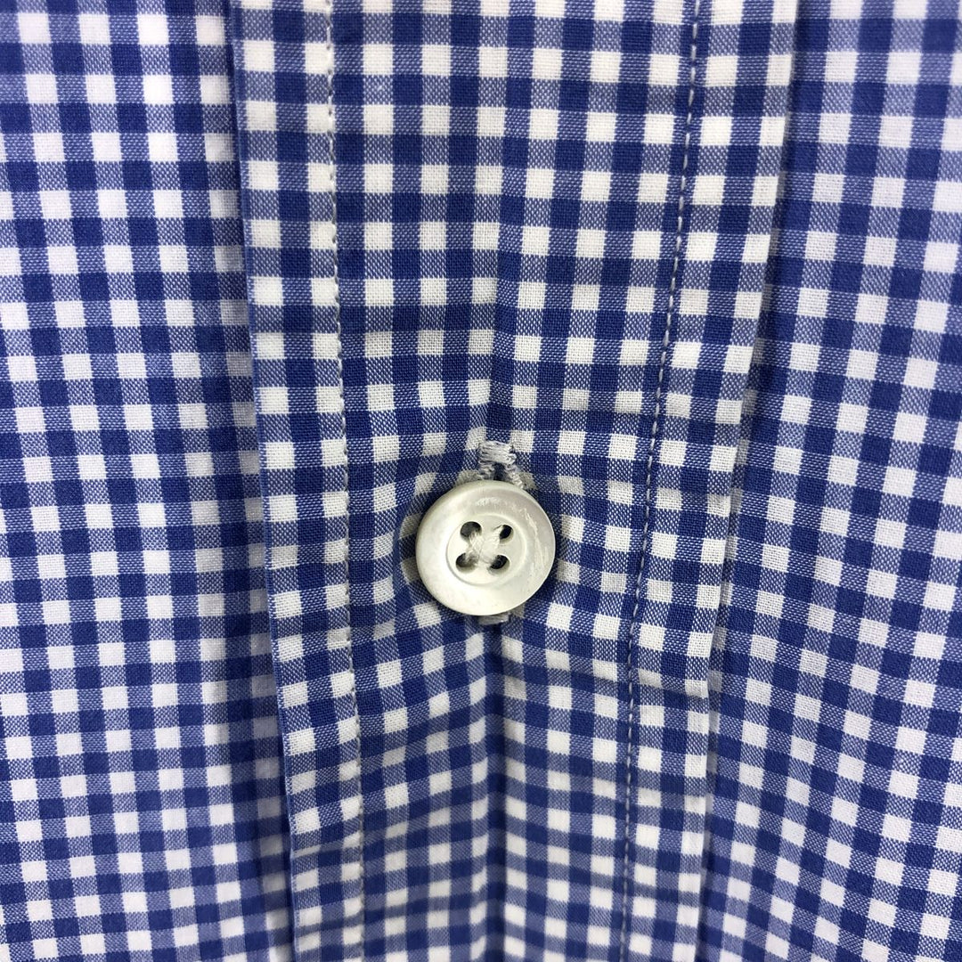 Ralph Lauren Classic Fit Gingham Check Short Sleeve Button Down Check Shirt Men's M cotton Blue type light blue Vintage Second Hand