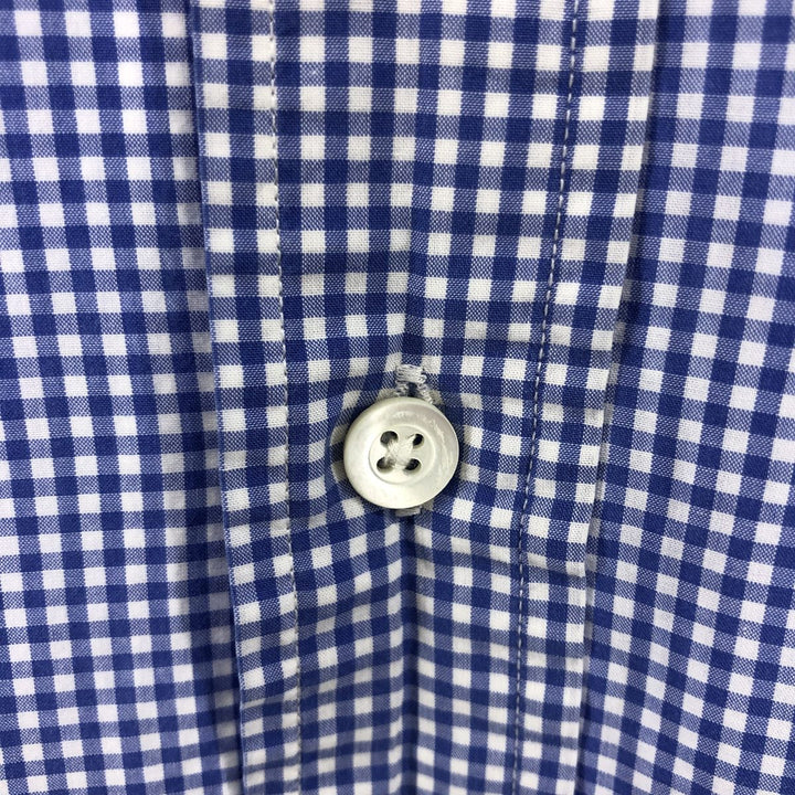 Ralph Lauren Classic Fit Gingham Check Short Sleeve Button Down Check Shirt Men's M cotton Blue type light blue Vintage Second Hand