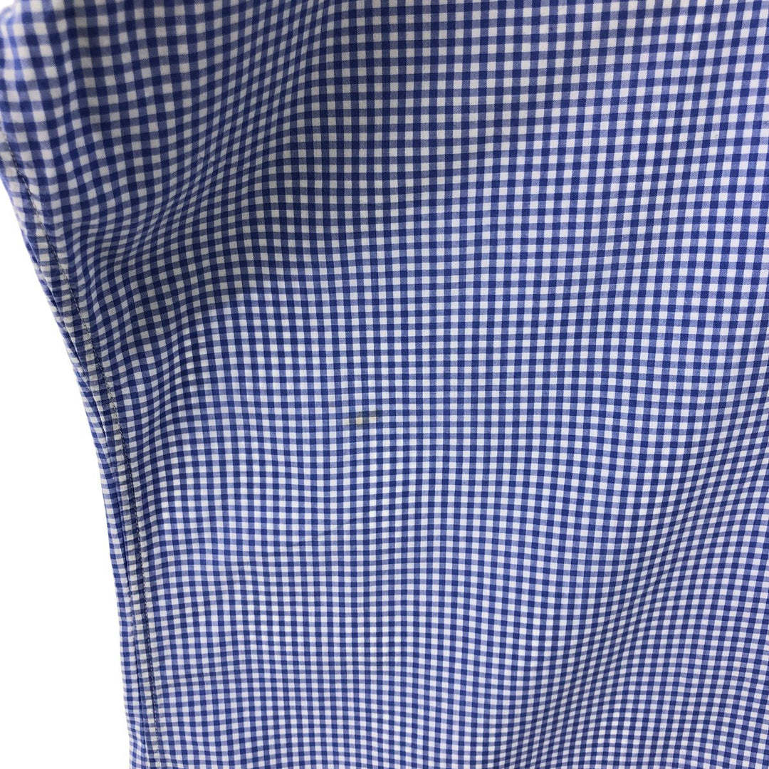 Ralph Lauren Classic Fit Gingham Check Short Sleeve Button Down Check Shirt Men's M cotton Blue type light blue Vintage Second Hand
