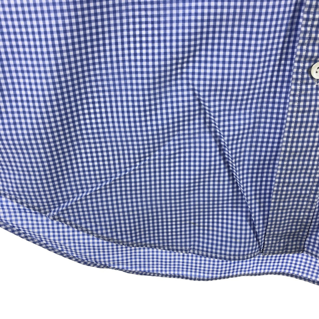 Ralph Lauren Classic Fit Gingham Check Short Sleeve Button Down Check Shirt Men's M cotton Blue type light blue Vintage Second Hand