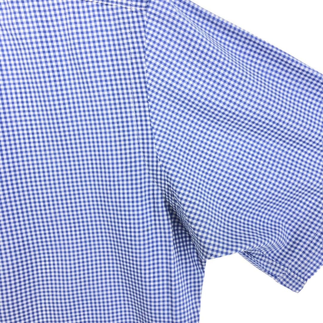 Ralph Lauren Classic Fit Gingham Check Short Sleeve Button Down Check Shirt Men's M cotton Blue type light blue Vintage Second Hand
