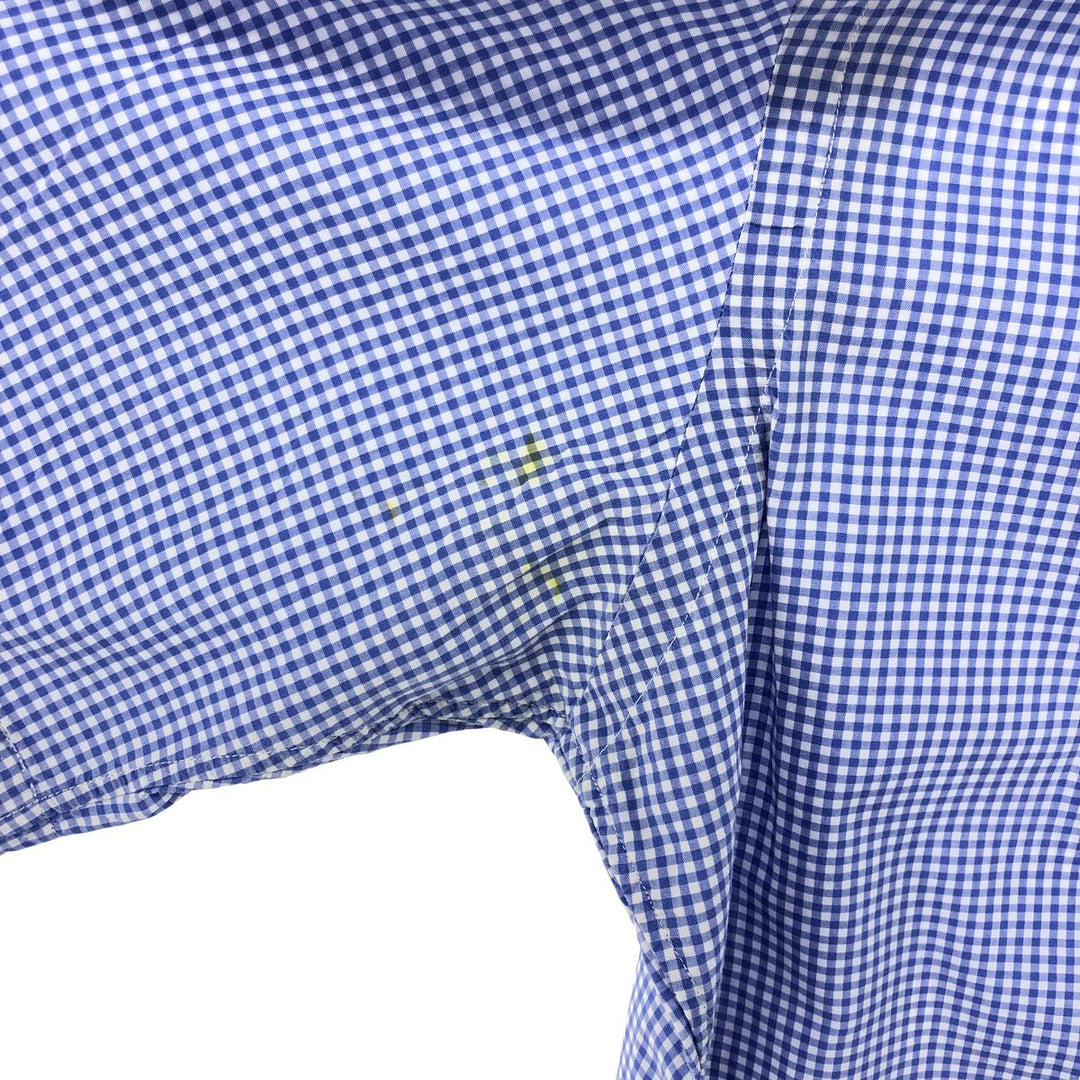 Ralph Lauren Classic Fit Gingham Check Short Sleeve Button Down Check Shirt Men's M cotton Blue type light blue Vintage Second Hand