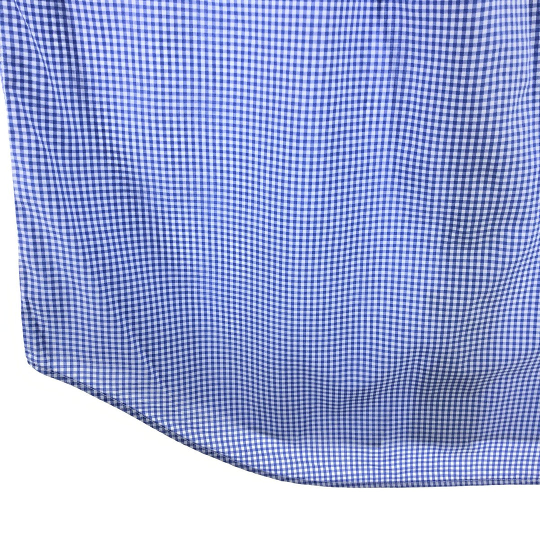 Ralph Lauren Classic Fit Gingham Check Short Sleeve Button Down Check Shirt Men's M cotton Blue type light blue Vintage Second Hand