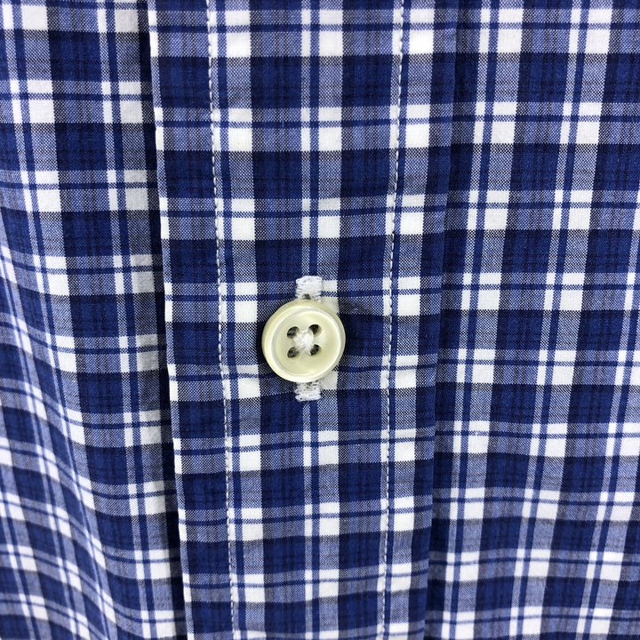 Ralph Lauren Classic Fit short sleeve button down check shirt, men's size L cotton blue type Vintage Second Hand