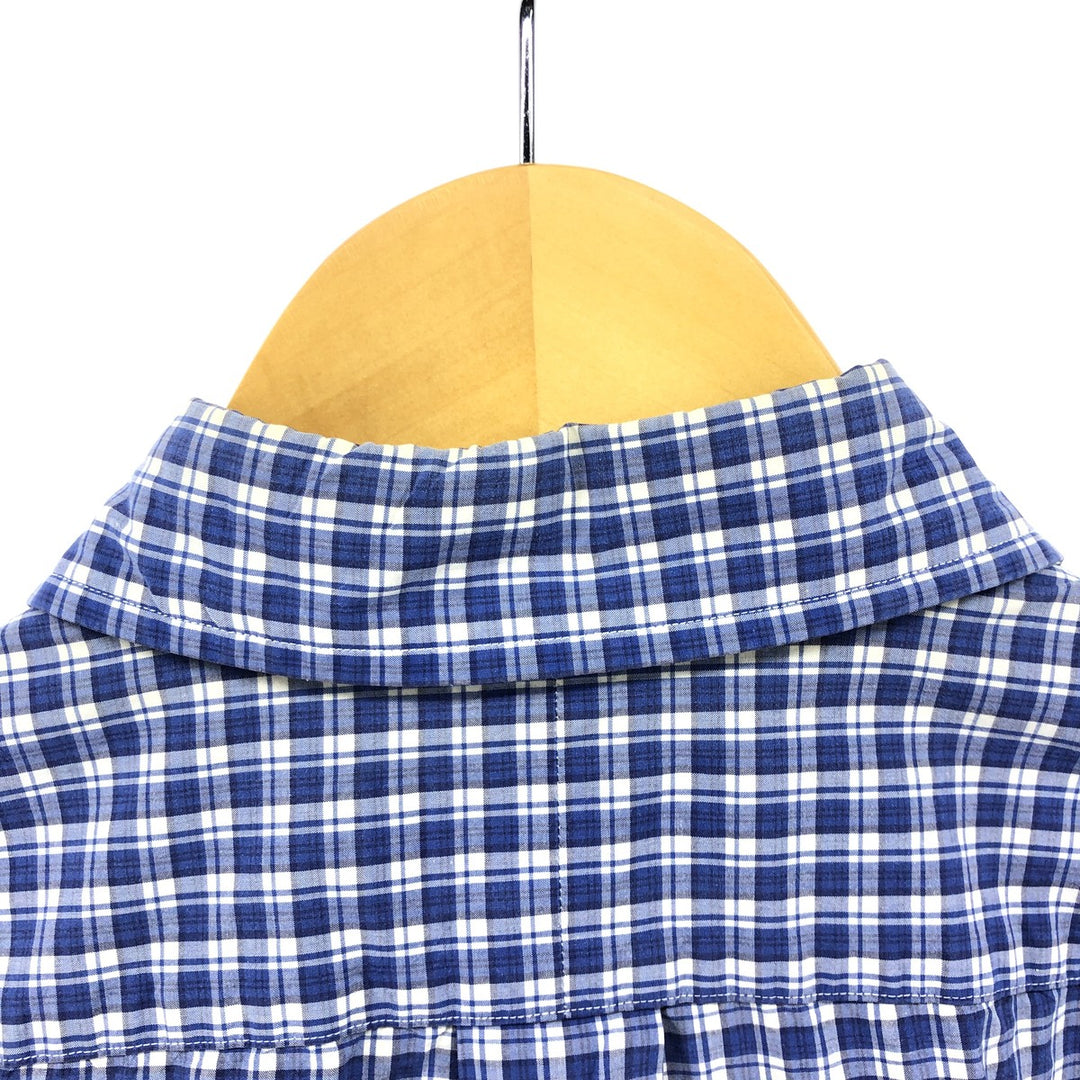 Ralph Lauren Classic Fit short sleeve button down check shirt, men's size L cotton blue type Vintage Second Hand