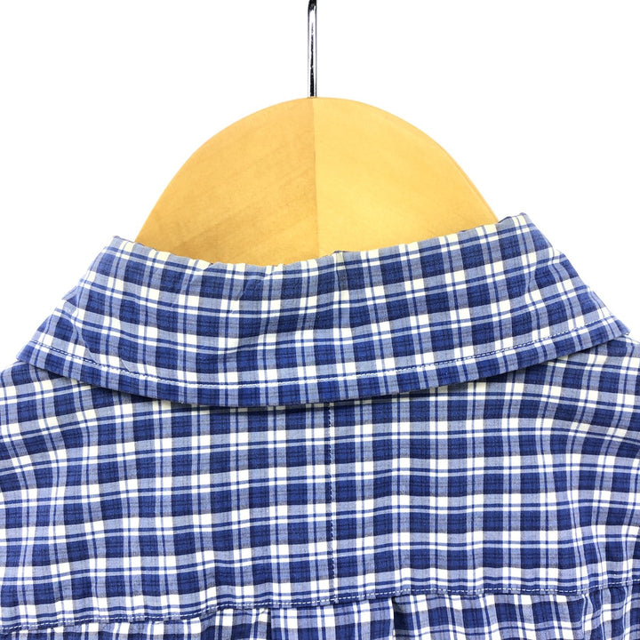 Ralph Lauren Classic Fit short sleeve button down check shirt, men's size L cotton blue type Vintage Second Hand