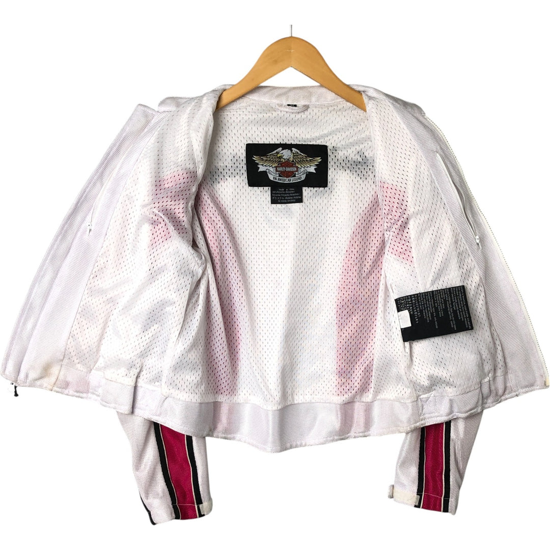 Harley-Davidson Mesh Racing Jacket for Women (Size M) polyester white type Vintage Second Hand