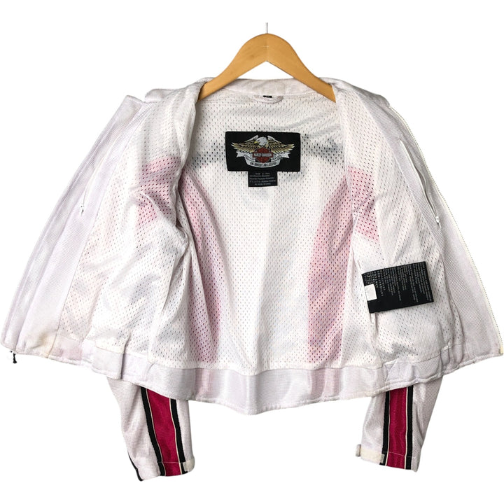 Harley-Davidson Mesh Racing Jacket for Women (Size M) polyester white type Vintage Second Hand