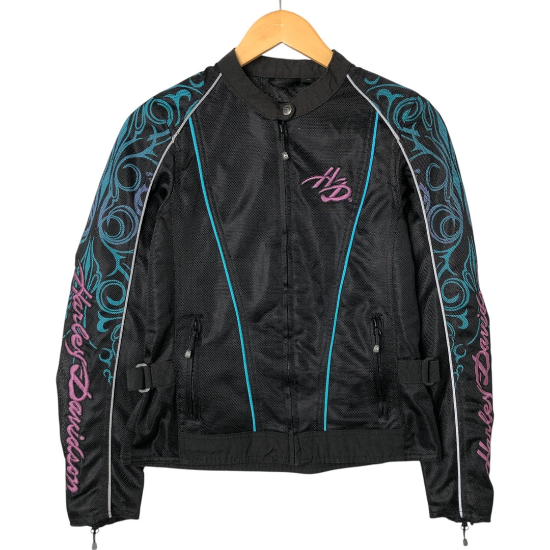 Harley-Davidson RIDING GEAR Tribal Pattern Mesh Racing Jacket Women's XS polyester black type Vintage Second Hand
