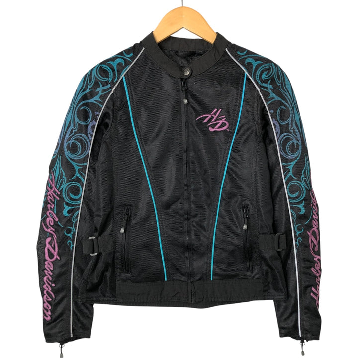 Harley-Davidson RIDING GEAR Tribal Pattern Mesh Racing Jacket Women's XS polyester black type Vintage Second Hand