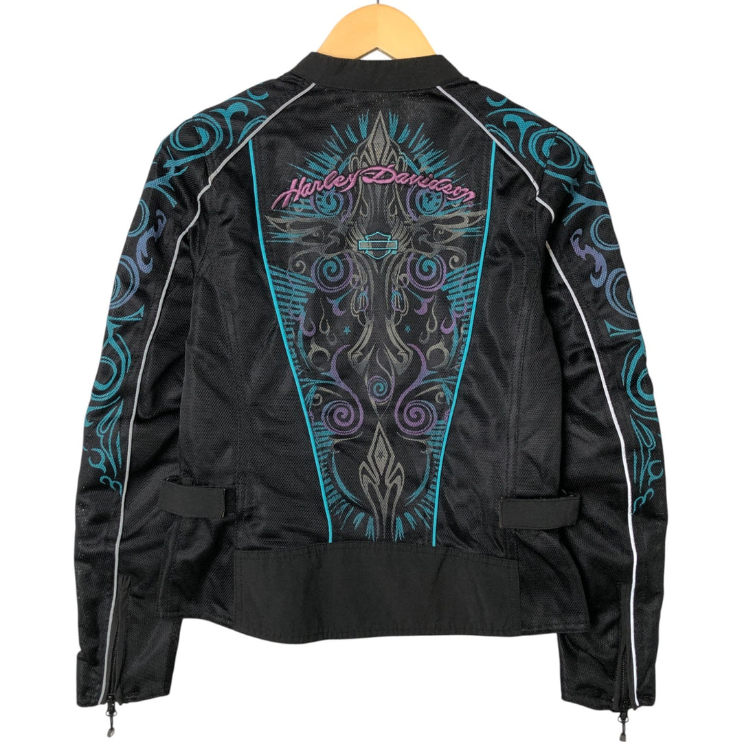 Harley-Davidson RIDING GEAR Tribal Pattern Mesh Racing Jacket Women's XS polyester black type Vintage Second Hand