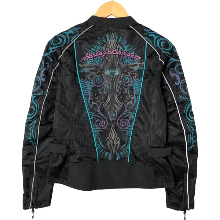 Harley-Davidson RIDING GEAR Tribal Pattern Mesh Racing Jacket Women's XS polyester black type Vintage Second Hand