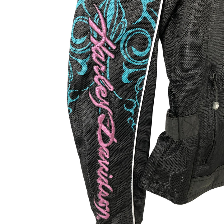 Harley-Davidson RIDING GEAR Tribal Pattern Mesh Racing Jacket Women's XS polyester black type Vintage Second Hand