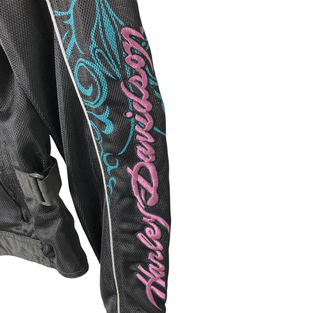 Harley-Davidson RIDING GEAR Tribal Pattern Mesh Racing Jacket Women's XS polyester black type Vintage Second Hand
