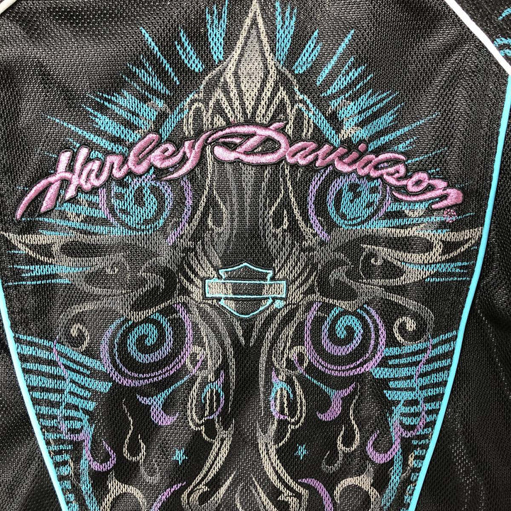 Harley-Davidson RIDING GEAR Tribal Pattern Mesh Racing Jacket Women's XS polyester black type Vintage Second Hand