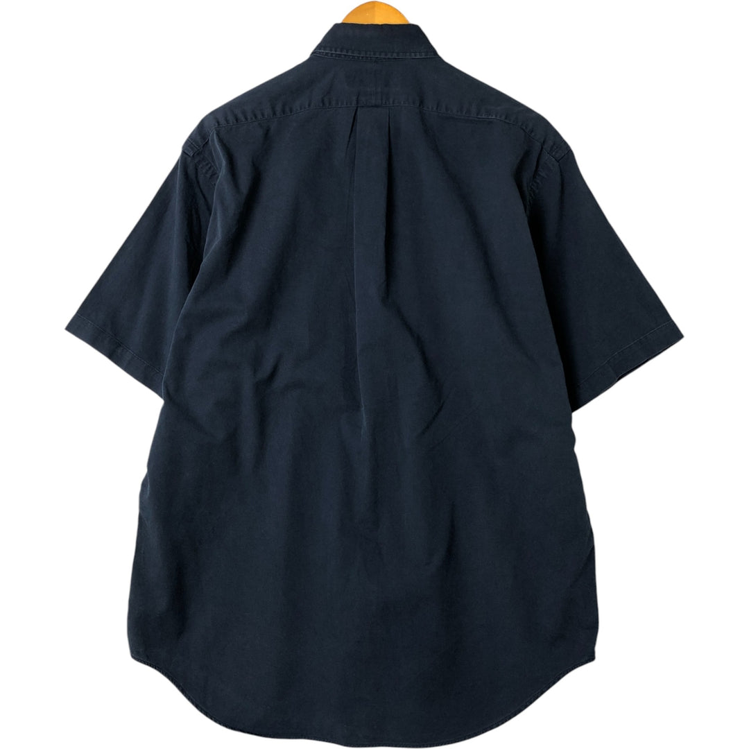 Ralph Lauren BLAIRE short sleeve button down shirt, men's size M cotton Navy blue Vintage Second Hand