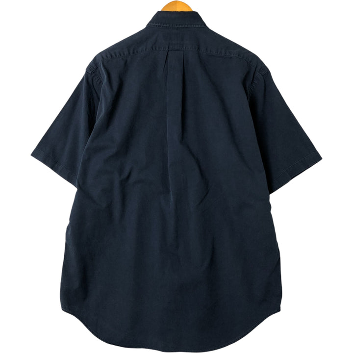Ralph Lauren BLAIRE short sleeve button down shirt, men's size M cotton Navy blue Vintage Second Hand