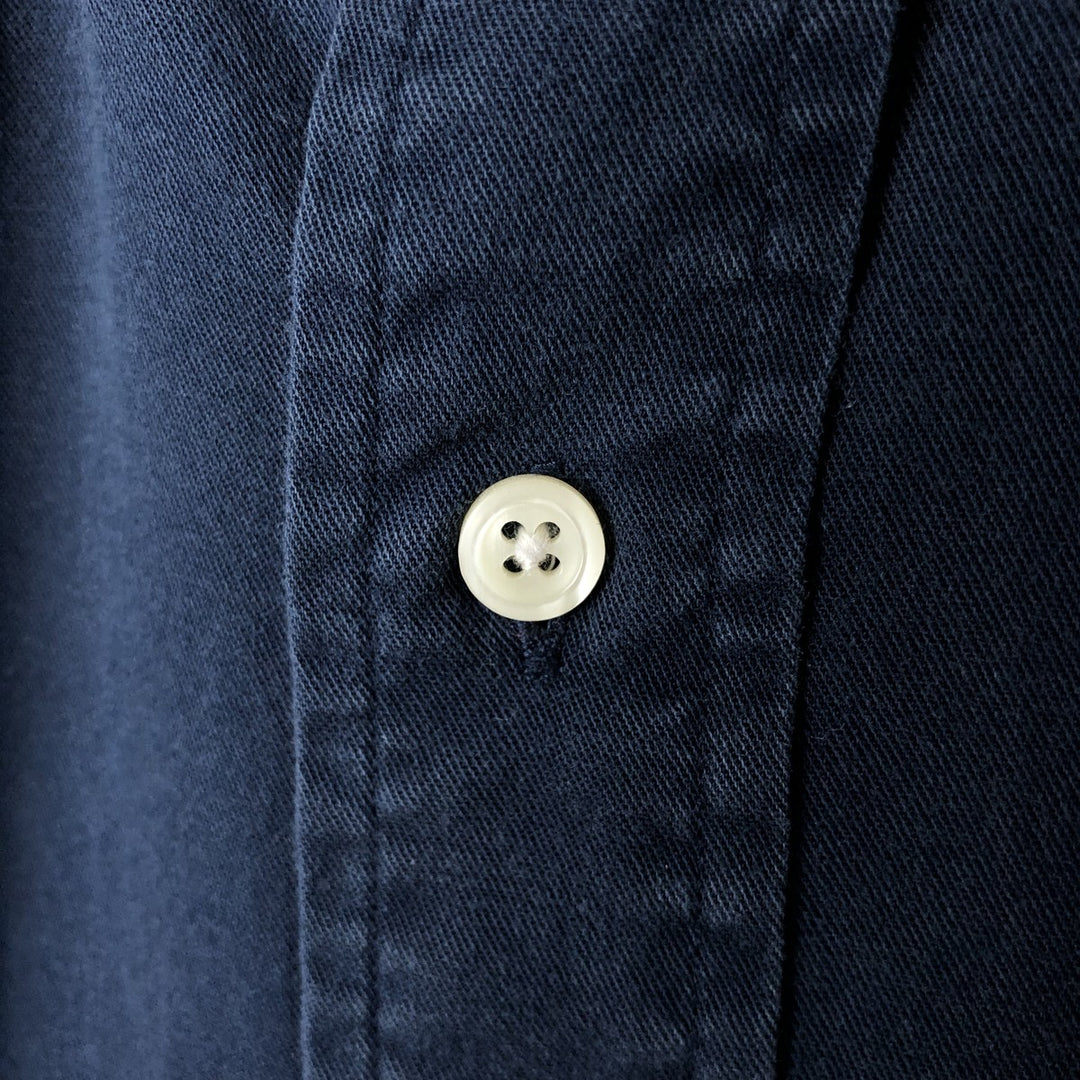 Ralph Lauren BLAIRE short sleeve button down shirt, men's size M cotton Navy blue Vintage Second Hand