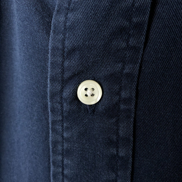 Ralph Lauren BLAIRE short sleeve button down shirt, men's size M cotton Navy blue Vintage Second Hand