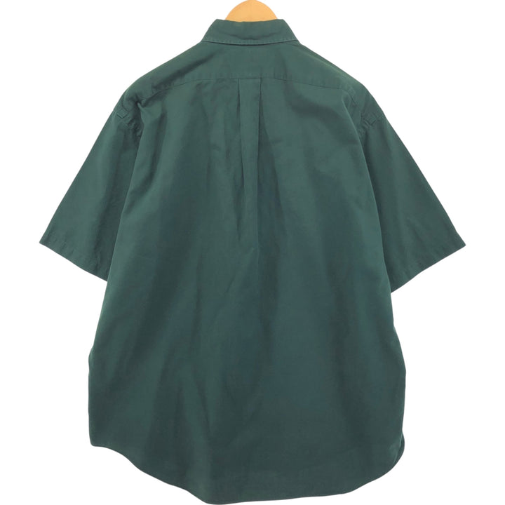 Ralph Lauren BLAIRE short sleeve button down shirt, men's size L cotton green type Vintage Second Hand