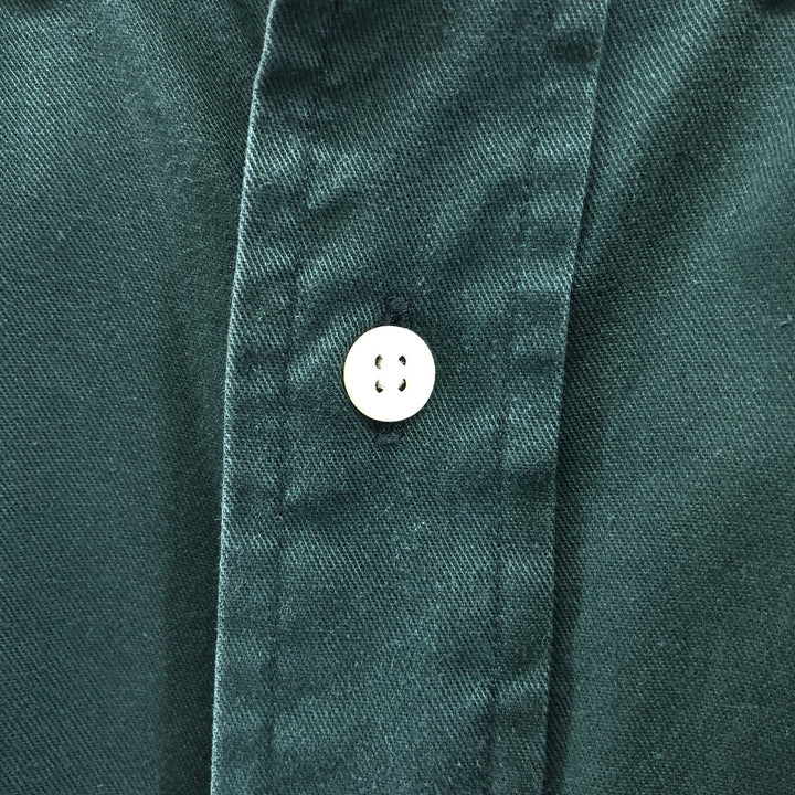 Ralph Lauren BLAIRE short sleeve button down shirt, men's size L cotton green type Vintage Second Hand
