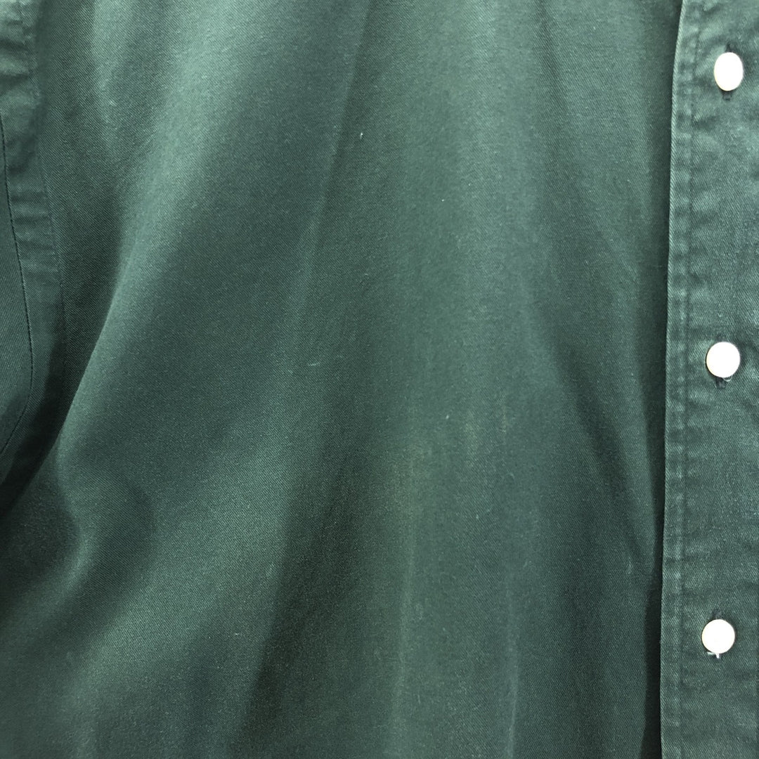 Ralph Lauren BLAIRE short sleeve button down shirt, men's size L cotton green type Vintage Second Hand