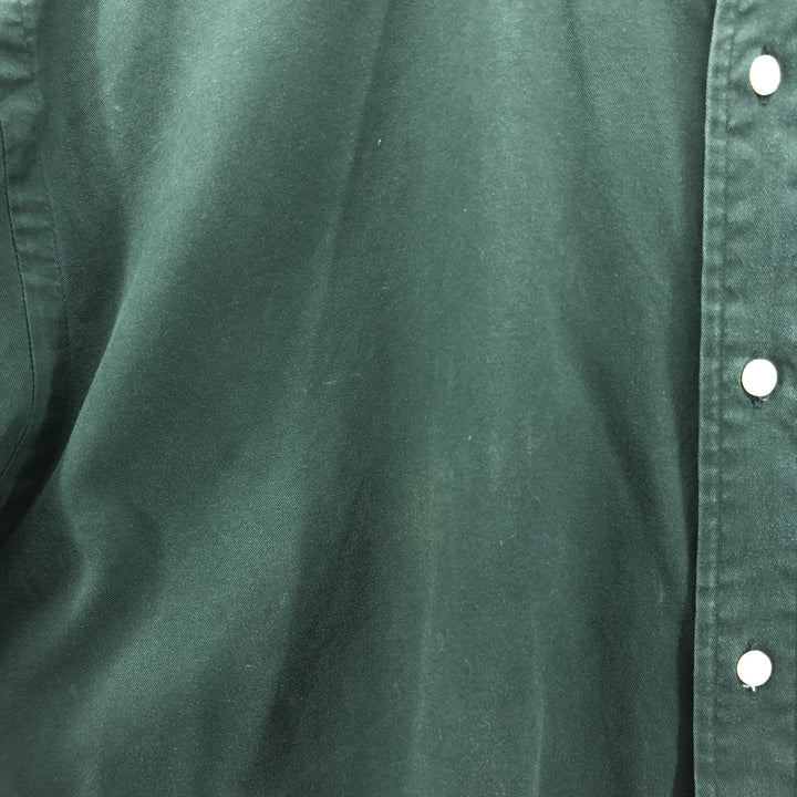 Ralph Lauren BLAIRE short sleeve button down shirt, men's size L cotton green type Vintage Second Hand