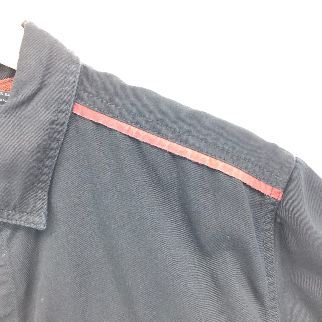 Harley-Davidson Lined Hidden Button-Down Short Sleeve Work Shirt, Men's Size M cotton black type Vintage Second Hand