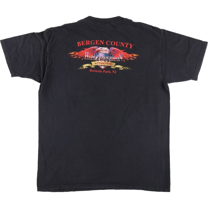 00'S Harley-Davidson Motorcycle Bike T-shirt Made in USA Men's XL cotton black type Vintage Second Hand