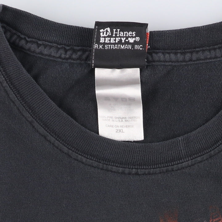 00'S Harley-Davidson Motorcycle Bike T-shirt Made in USA Men's XXL cotton black type Vintage Second Hand