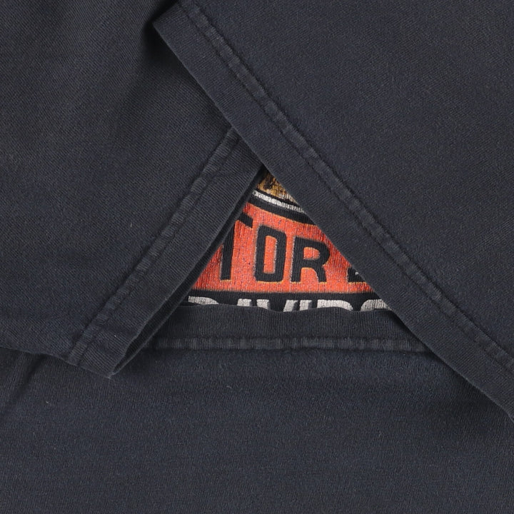 00'S Harley-Davidson Motorcycle Bike T-shirt Made in USA Men's XXL cotton black type Vintage Second Hand