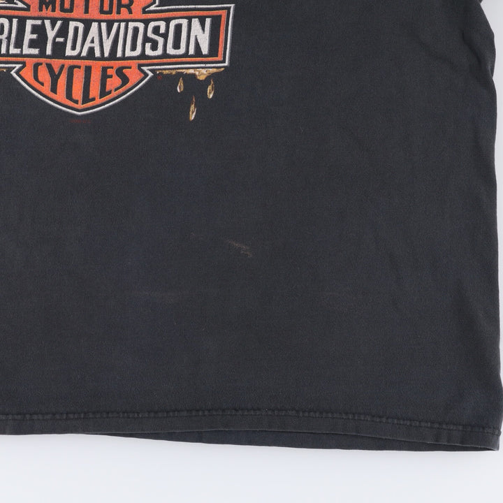 00'S Harley-Davidson Motorcycle Bike T-shirt Made in USA Men's XXL cotton black type Vintage Second Hand