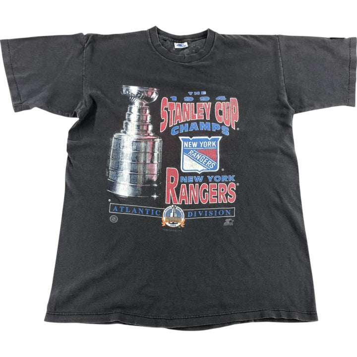 90'S Starter NHL New York Rangers Sports Print T-Shirt Made in USA Men's M Size Vintage cotton gray type Vintage Second Hand
