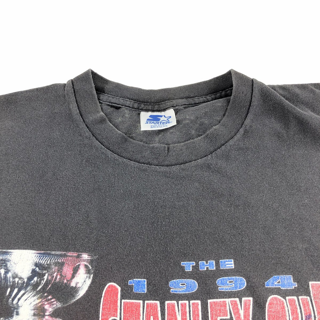 90'S Starter NHL New York Rangers Sports Print T-Shirt Made in USA Men's M Size Vintage cotton gray type Vintage Second Hand