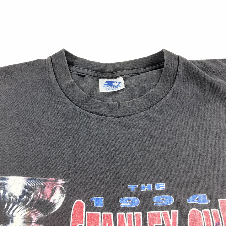 90'S Starter NHL New York Rangers Sports Print T-Shirt Made in USA Men's M Size Vintage cotton gray type Vintage Second Hand