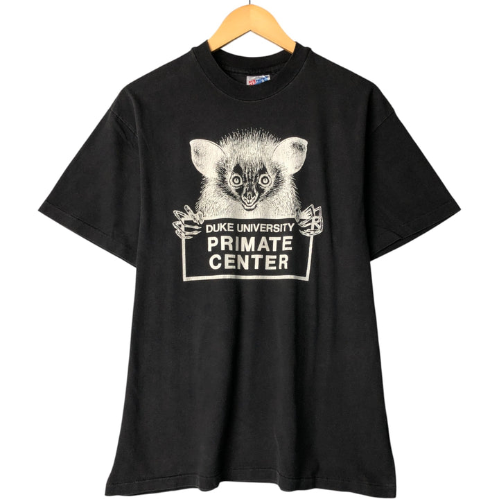 Vintage Hanes college T-shirt, made in the USA, size L, men's. cotton black type Vintage Second Hand